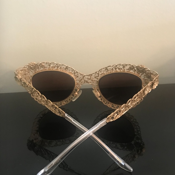 Gorgeous Gold Dolce & Gabbana Cat Eye Sunglasses